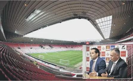  ??  ?? Sunderland owner Stewart Donald, right, and executive director Charlie Methven.