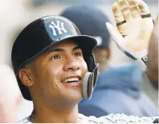  ?? KATHY WILLENS/AP ?? The Yankees’ Gleyber Torres left Tuesday night’s game with core pain, but he was reassured by team doctors that he does not have a hernia.