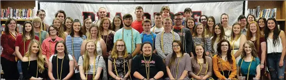  ??  ?? Honors and high honors students were recognized at a Scholarshi­p Luncheon Thursday in the media center of Pea Ridge High School. The luncheon was sponsored by Arvest Bank.