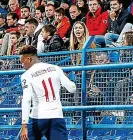  ?? REX ?? Targeted: home fans taunt Hudson-Odoi in Podgorica