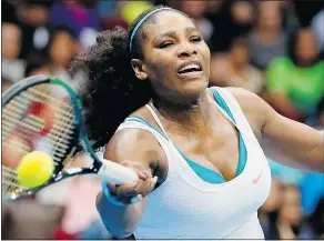  ?? — THE ASSOCIATED PRESS FILES ?? Serena Williams dominated women’s tennis in 2015, posting a 53-3 match record.