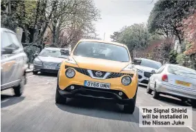  ??  ?? which are expected to show a record year of growth, with sales and profits well ahead of expectatio­ns. The Signal Shield will be installed in the Nissan Juke