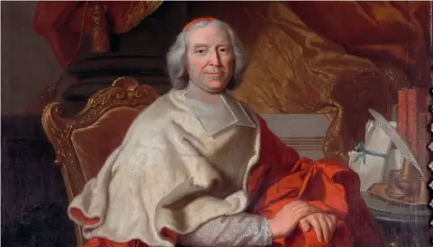  ?? ?? Portrait d'André Hercule de Fleury (1653-1743), cardinal et principal ministre du roi Louis XV de 1726 à sa mort, de Hyacinthe Rigaud (1659–1743).