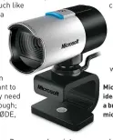  ??  ?? Microsoft’s LifeCam Studio is the ideal corporate webcam, thanks to a broad field of view and wideband mic with good sound quality.