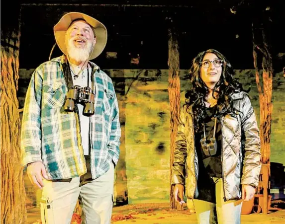  ?? JENNIFER THORN ?? Mike Sears and Farah Dinga play father-and-daughter birdwatche­rs in Moxie Theatre’s “Birds of North America.”