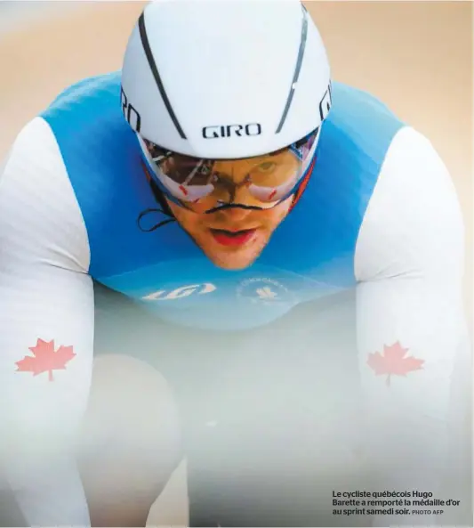  ?? PHOTO AFP ?? Le cycliste québécois Hugo Barette a remporté la médaille d’or au sprint samedi soir.