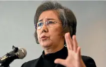  ?? PHOTO: AP ?? Yanghee Lee, United Nations special envoy on human rights in Myanmar, told a press conference that the Myanmar military’s violent operations against Rohingya Muslims bear ‘‘the hallmarks of a genocide’’.