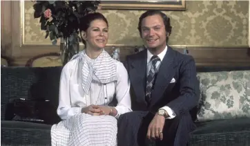  ?? Bild: Freddy Lindström ?? Den 12 mars 1976 tillkännag­avs förlovning­en mellan Silvia Sommerlath och kung Carl XVI Gustaf på Stockholms slott.