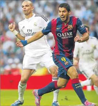  ?? FOTO: PEP MORATA ?? Luis Suárez debutó con la camiseta azulgrana en el Clásico liguero del Bernabéu