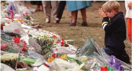  ??  ?? Grief: But did the BBC help to create the mood of national mourning after Princess Diana died?