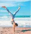  ??  ?? Spending some time upside down can reduce stress, increase strength and improve co-ordination, stability and balance.