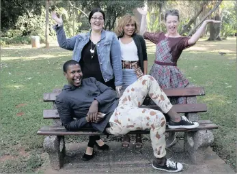  ?? PICTURE: GCINA NDWALANE ?? OFF THEY GO: Durban designers Skye van Wyk (Pengelly), Amanda Govender (Amanda May Designs), Larisa Terblanche (Larisa Moda) and, in front, Sanele Cele (Tempracha Creations) joined other young designers from around the country as they jetted overseas...