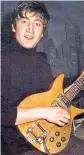  ?? ?? John Lennon in 1962 in Hamburg with his first Rickenback­er 325, later painted black