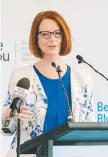  ??  ?? Beyondblue’s Julia Gillard.