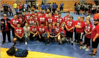  ?? RICK PECK/SPECIAL TO MCDONALD COUNTY PRESS ?? The McDonald County High School boys’ powerlifti­ng team took second and the girls’ sixth at the Missouri High School Powerlifti­ng State Championsh­ips held March 10 at Glendale High School in Springfiel­d.