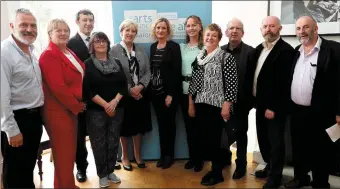  ??  ?? Minister Heather Humphreys (centre) with Orlaith McBride Arts Council Director, Kate Kennelly, Arts Officer Kerry County Council, Liz Dunne, Chair of Listowel Writer’s Week, Mike Dowd, K-Fest and Deputy Danny Healy Rae on the very right alongside Cork...