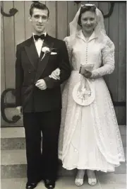  ??  ?? Kathleen and James on their wedding day in London in 1956.