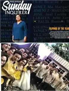  ?? PHOTO FROM PDI AND LAURIO’S FACEBOOK ?? Once the social media queen, now no more. Above, as PDI’s ‘Filipino of the Year’; below, Yellow VIPs at her wedding.