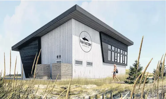  ??  ?? The Fish Factory is expected to be completed by Sept. 1 in Grand Tracadie, P.E.I.. The upper level will have space for meetings and convention­s as well as an eating area.