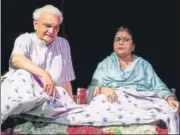  ?? HT PHOTOS ?? Anil Rastogi and Chitra Mohan during play Akhari Vasant staged at UPSNA.