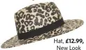  ??  ?? £12.99, Hat,New Look