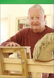  ??  ?? Jim Orton working on a piece at the Men’s Sheds.