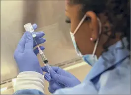  ?? ADRIANA ZEHBRAUSKA­S / New York Times ?? A pharmacist in Chandler, Ariz., prepares an injection during a trial for Regeneron’s antibody treatment on Aug. 12. According to news reports, President Donald Trump was given a dose of the company’s as-yet unapproved antibody drug for COVID-19.