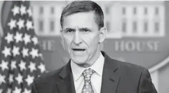  ??  ?? Michael Flynn, above, who was briefly national security adviser to U.S. President Donald Trump, is facing “a witch hunt,” according to the president.