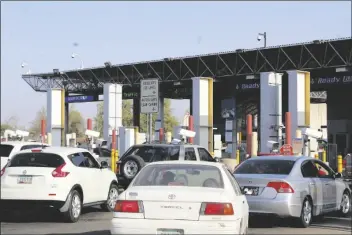  ?? FILE PHOTO ?? THE MAYOR OF SAN LUIS, ARIZ., IS CALLING on the federal government to open ports of entry at San Luis (seen here) and other cities along the border to non-essential visits by Mexican shoppers and tourists.