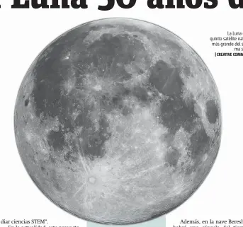  ?? |CREATIVE COMMONS ?? La Luna es el quinto satélite natural más grande del sistema solar.