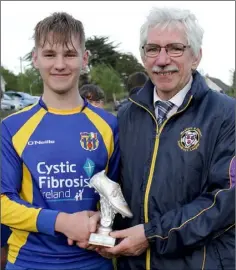  ??  ?? Man of the match Nikodem Czernik with Ian Lawlor.