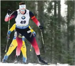  ?? FOTO: NTB SCANPIX ?? KOSTBAR BOM: Lars Helge Birkeland lå på 3.. plass, men endte 10. plass på normaldist­ansen i Slovenia.