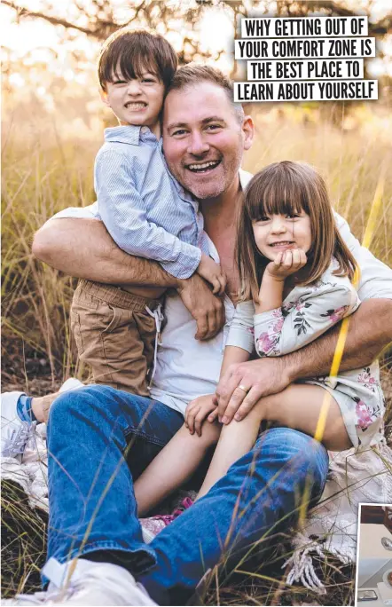  ??  ?? Josh Szeps with his twin children Cooper and Stella, 3. and, right, in the sugar challenge.