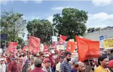  ?? MEERA SRINIVASAN ?? Show of strength: The May Day rally held by the centre-left Janatha Vimukthi Peramuna in Colombo.