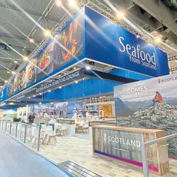  ?? ?? TASTE OF SCOTLAND: Seafood Scotland’s pavilion at Seafood Expo Global in Barcelona.