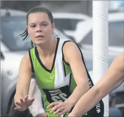  ??  ?? SELECTED: Jeparit-rainbow’s Olivia Revell is in the 17 and under Horsham District interleagu­e netball squad.