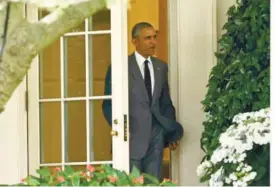  ?? (AP FOTO ?? ‘BACK OF THE QUEUE.’
This June 3, 2016 file photo shows President Barack Obama walking out of the Oval Office of the White House in Washington. When Britain was considerin­g leaving the European Union, Obama urged its citizens to consider the full...