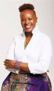  ??  ?? NTHABI is an interior designer who specialise­s in hotels, lodges, villas and spas. In her book
The Real Interior (Tracey McDonald Publishers, 2019), she writes about her upbringing and how she landed her dream job at an interior design company. nthabitauk­obong.com