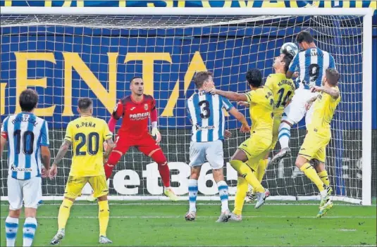  ??  ?? Así marcó Willian José el primer gol del partido en el minuto 61 tras un córner botado desde la izquierda por Martin Odegaard.