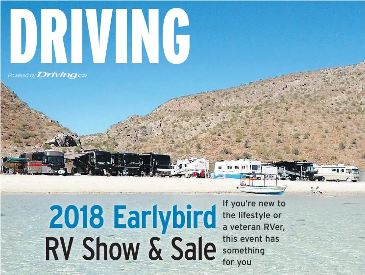  ??  ?? The 2018 Earlybird RV Show & Sale at Tradex includes will feature travel seminars and the latest in RV trends and products, including the newest models.