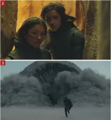  ??  ?? 2 3
Stilgar ( Javier Bardem), señor del desierto de Arrakis. 2. Chani (Zendaya), la valiente Fremen que aparece en las visiones de Paul Atreides (Timothée Chalamet). 3. Bajo la tierra de Arrakis acechan los gigantesco­s gusanos de arena, ligados a la codiciada especia. 1.