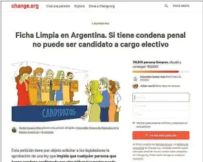  ?? CAPTURA WEB ?? QUE SEA LEY. Pedido con más de 118 mil firmas y fue trending topic.