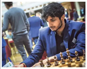  ?? FIDE ?? Purple patch: Vidit Gujrathi had a dazzling run in 2023, during which he won the FIDE Grand Swiss tournament and also qualified for the 2024 Candidates event.