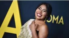  ??  ?? Mexican actress Yalitza Aparicio arrives for the Los Angeles premiere of “Roma” at the Egyptian theatre in Hollywood. — AFP photos