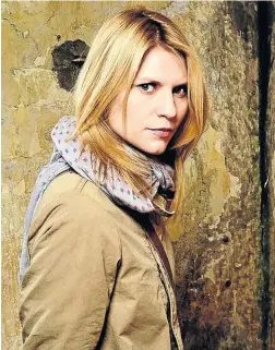  ??  ?? THAT FACE: Clare Danes as Carrie Mathison in ‘Homeland’. Then she learns who really won the election