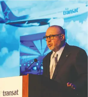  ?? RYAN REMIORZ / THE CANADIAN PRESS FILES ?? Air Transat chairman, chief executive and co-founder Jean-Marc Eustache has the most
riding on selling the airline to Air Canada — he would receive about $11.7 million.