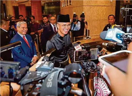  ?? PIC BY ASWADI ALIAS ?? Finance Minister Tengku Datuk Seri Zafrul Tengku Abdul Aziz at a press conference at the Finance Ministry in Putrajaya.