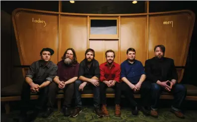  ?? (Special to the Democrat-Gazette/David McClister) ?? Eamonn McLain (from left), Erik Berry, Dave Carroll, Dave Simonett, Tim Saxhaug and Ryan Young are Trampled By Turtles, the band playing Little Rock's The Hall Wednesday.