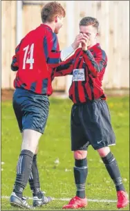  ?? FM4586772 ?? Nick Murrell celebrates after scoring for Ditton Minors