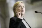  ?? ANDREW HARNIK — THE ASSOCIATED PRESS FILE ?? In this file photo, Democratic presidenti­al candidate Hillary Clinton speaks in Warren, Mich. Hillary Clinton is ready to call out Donald Trump and his advisers for embracing a ‘Äúdisturbi­ng altright’Äù political philosophy that her campaign says...